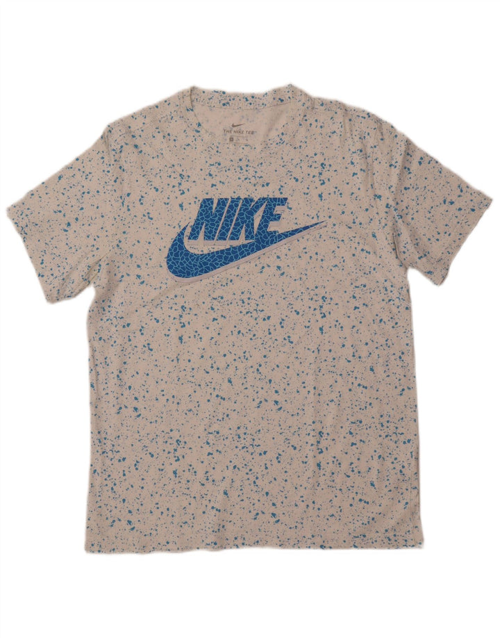 NIKE T-shirt graphique pour homme en coton moucheté blanc moyen