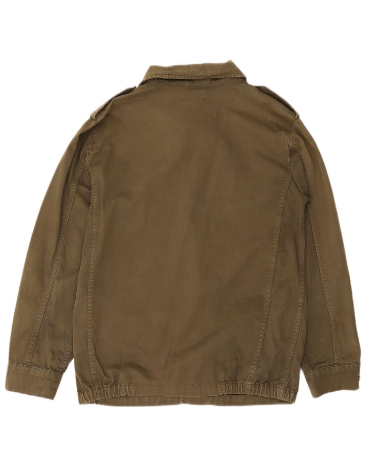 TOPSHOP Veste militaire surdimensionnée pour femme UK 10 Petit coton kaki
