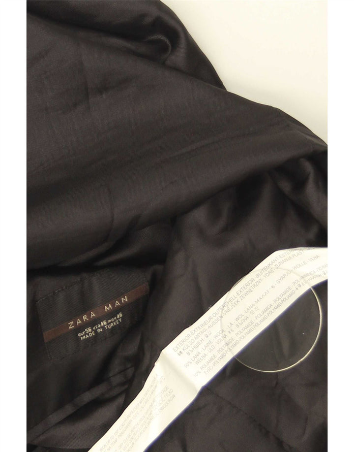 Zara Veste blazer à 2 boutons pour homme EU 56 XL Laine noire