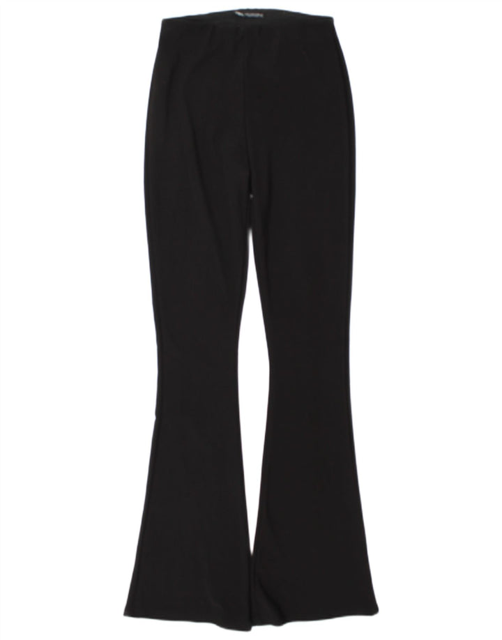 Zara Femmes Flare Leggings UK 44 Medium Noir Polyester