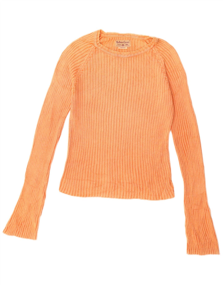 MARLBORO CLASSICS Pull col bateau pour femme UK 12 Orange moyen