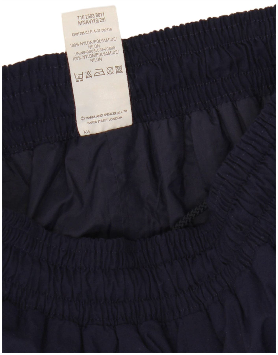 Marks & Spencer Pantalon de survêtement pour homme en nylon bleu marine Small