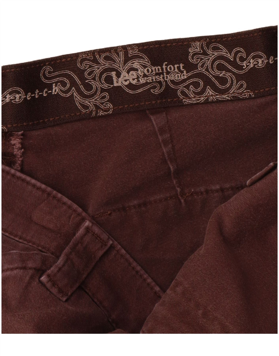 LEE Pantalon droit décontracté pour femme US 12 Large W32 L31 Marron Coton