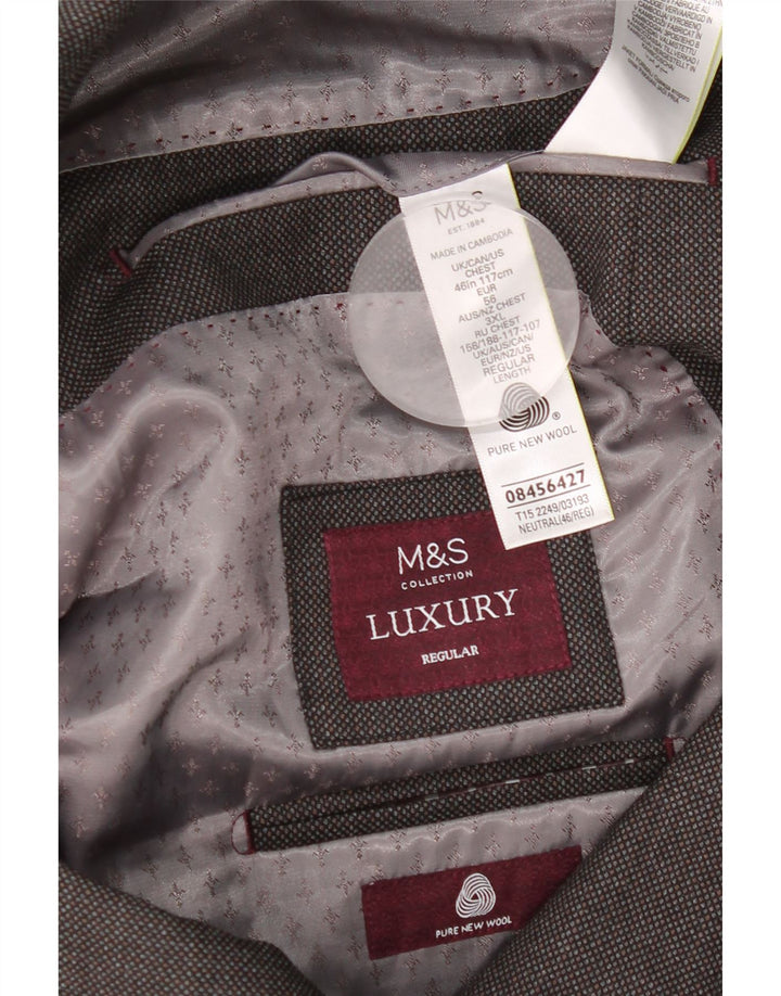 Marks & Spencer Veste blazer à 2 boutons coupe régulière pour homme UK 46 XL Gris