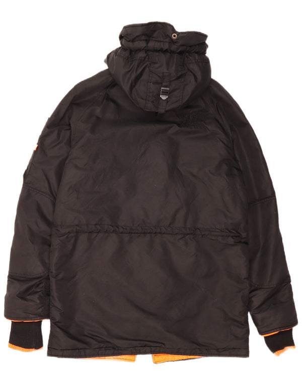 Superdry Parka à capuche pour homme UK 38 Medium Black Nylon