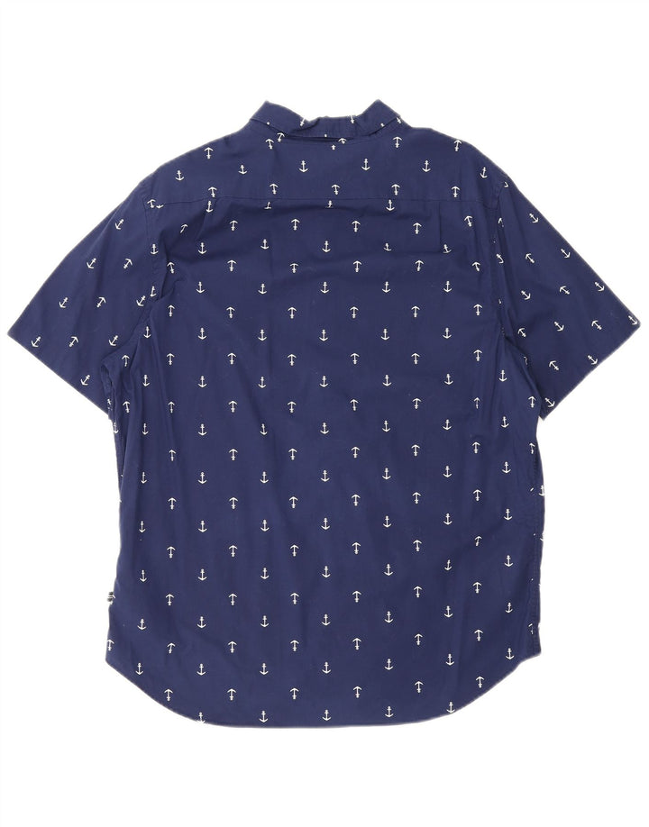 Nautica Chemise extensible à manches courtes pour homme Motif abstrait Bleu marine Taille L