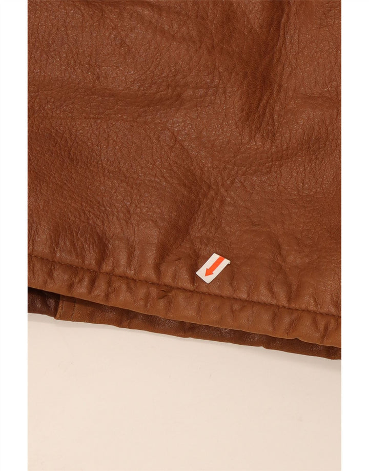 Veste en cuir homme vintage IT 52 XL Cuir colour block marron