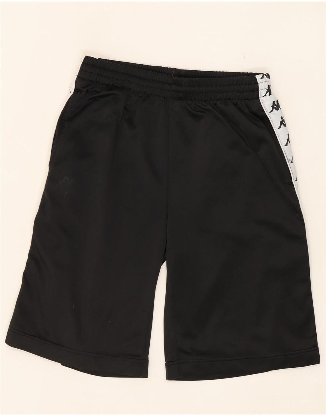 Kappa Short de sport graphique pour homme, petit, noir, polyester color block
