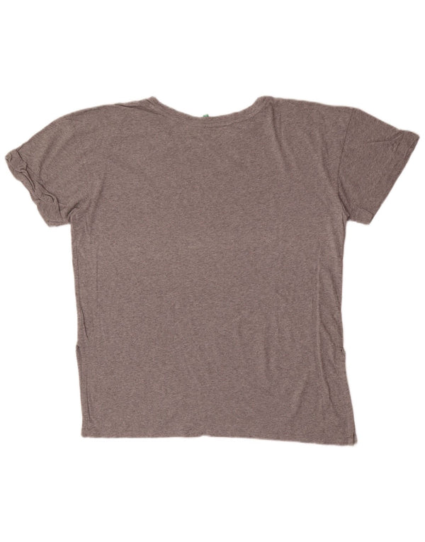 Benetton T-Shirt Femme Top UK 18 XL Gris Moucheté