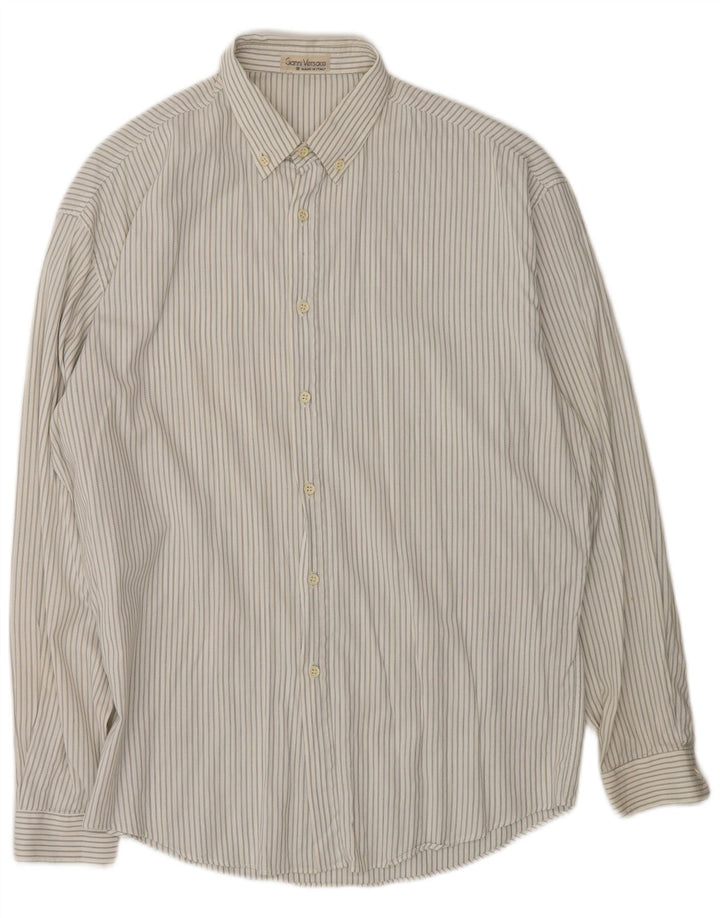 Gianni Versace Chemise Homme Rayé Blanc Moyen