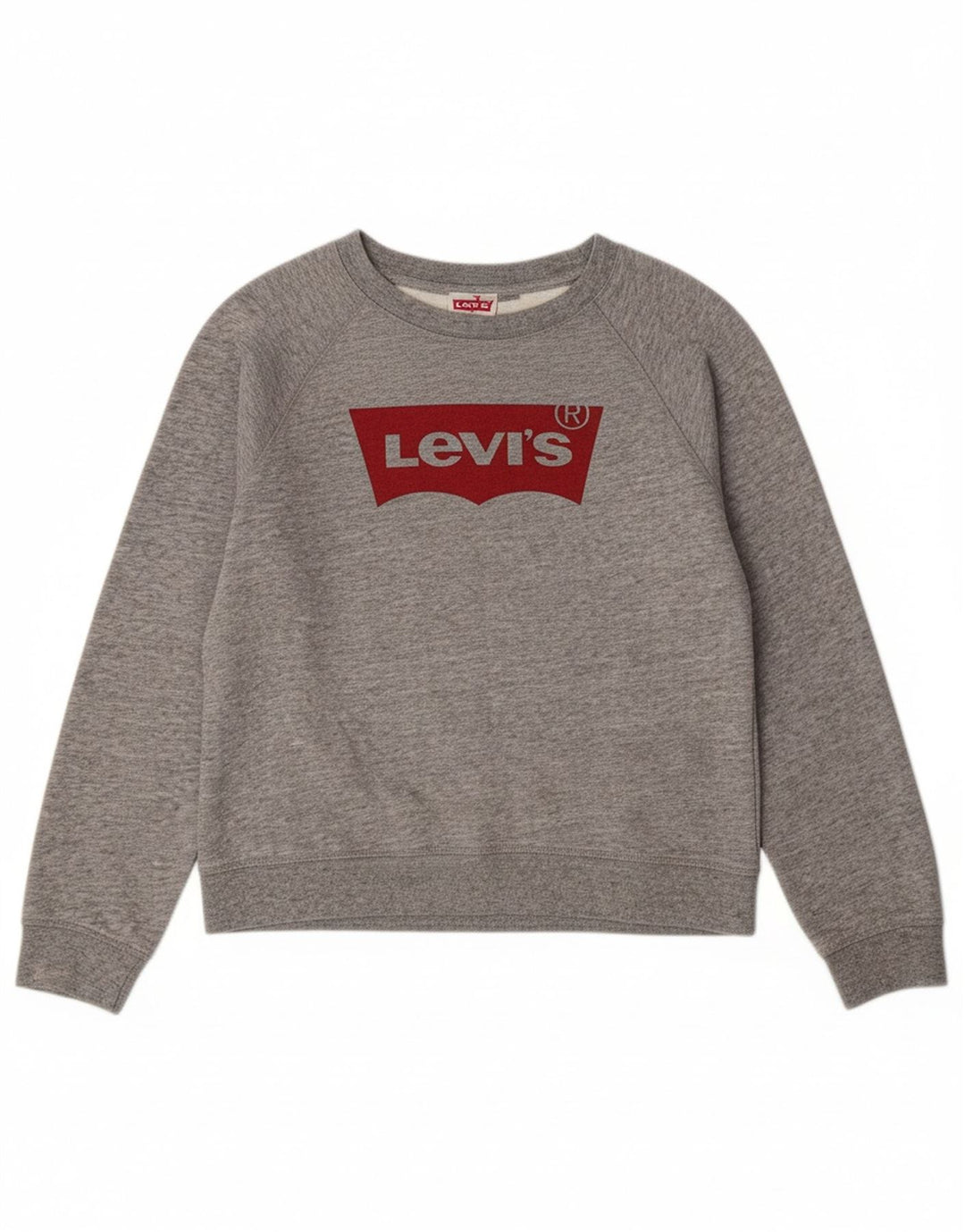 LEVI'S Womens Graphic Sweatshirt Jumper UK 14 Medium Grey Cotton