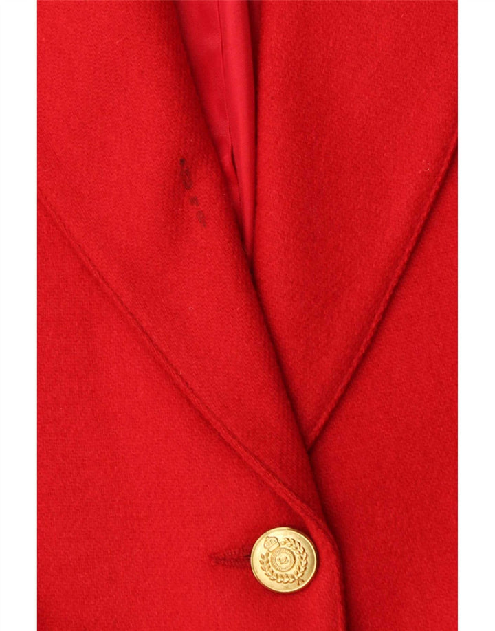 vintage Femme 2 Bouton Blazer Veste US 4 Petite Laine Rouge