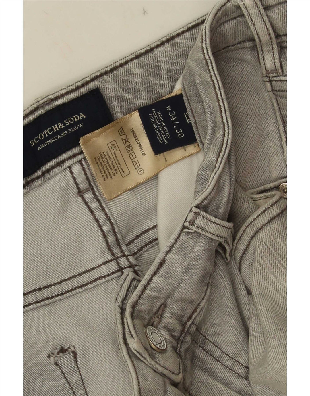 Scotch & Soda Jean Slim Homme W34 L30 Gris Coton