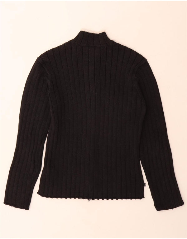 ADIDAS Pull Cardigan Femme UK 12 Coton Noir Moyen