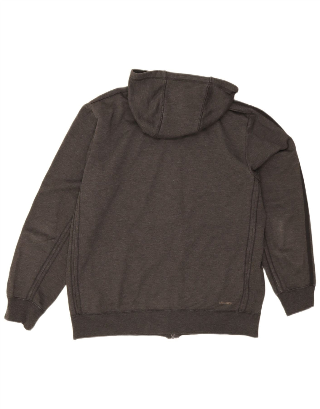 Adidas Hommes Climalite Zip Sweat À Capuche Grand Gris Polyester