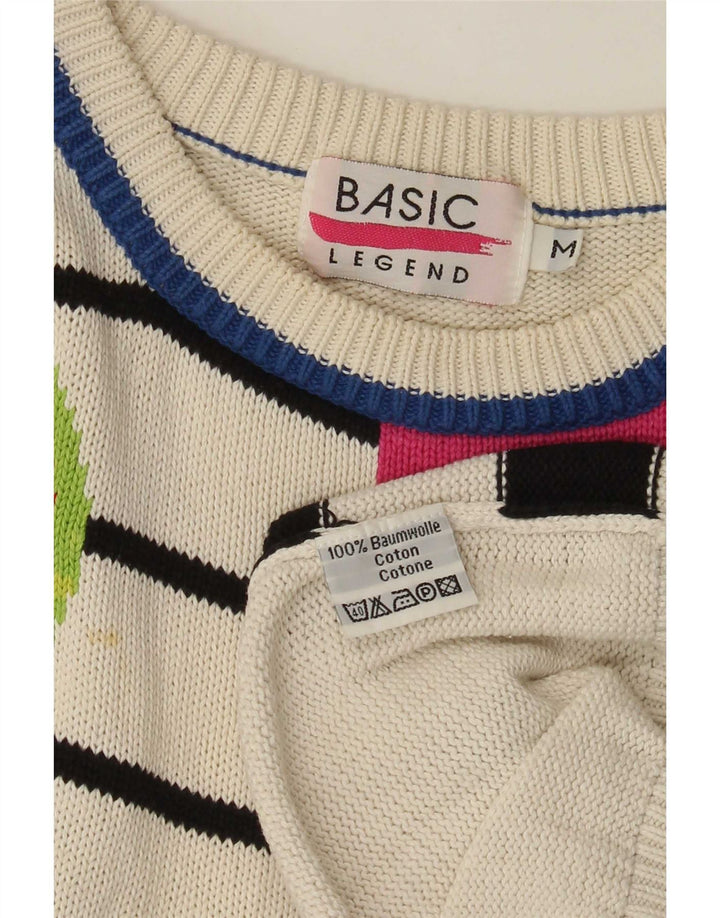 Basic Femme Longline Col Bateau Pull UK 14 Moyen Multicolore