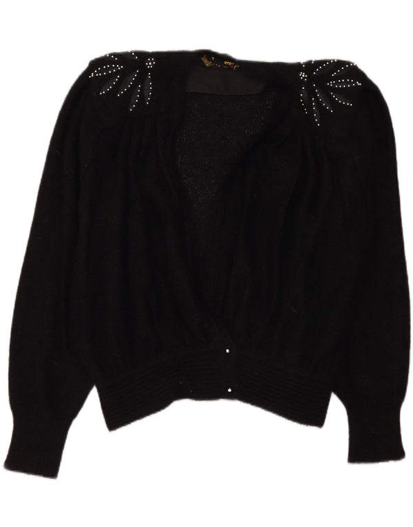 vintage Femme Cardigan Pull IT 48 XL Noir