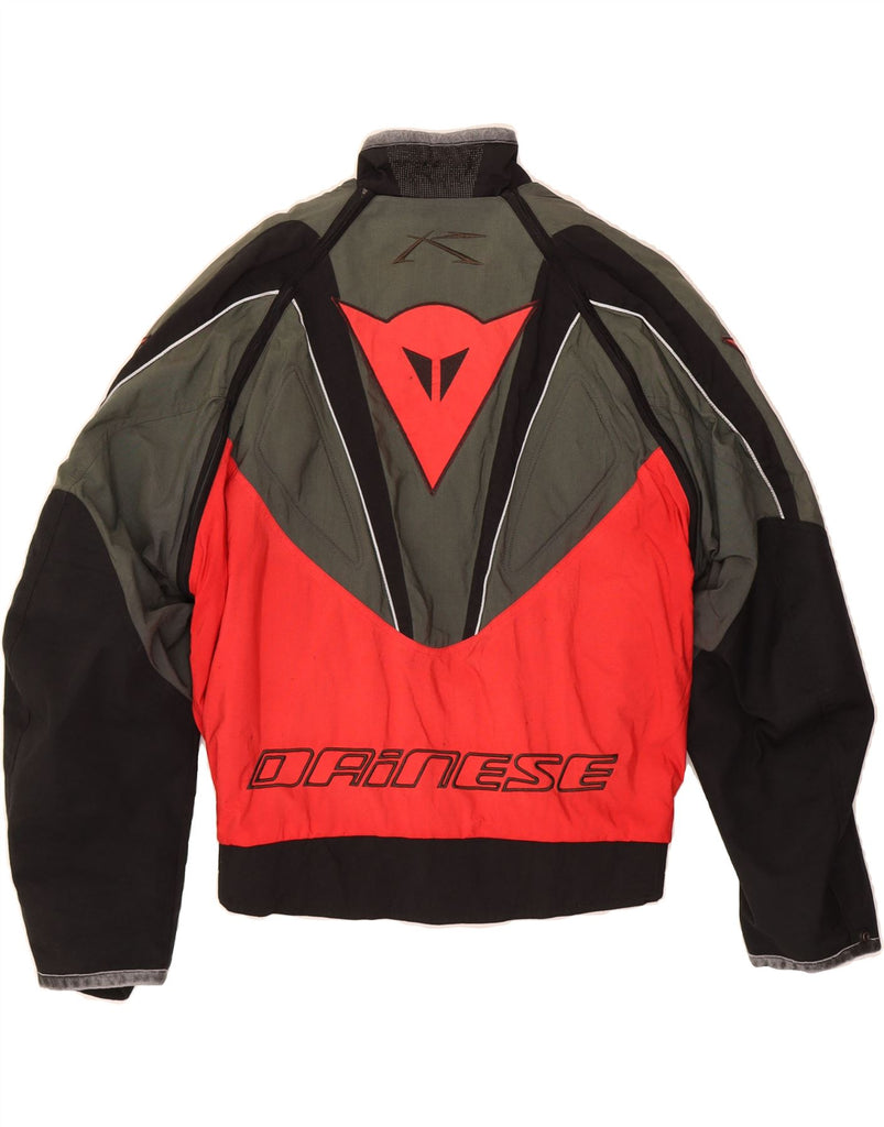 DAINESE Mens Graphic Racer Jacket IT 50 Large Grey Colourblock Nylon Vintage Dainese and Second-Hand Dainese from Messina Hembry 