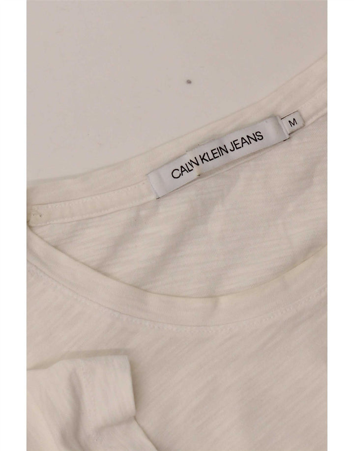 Calvin Klein Jeans T-Shirt Femme UK 14 Moyen Blanc