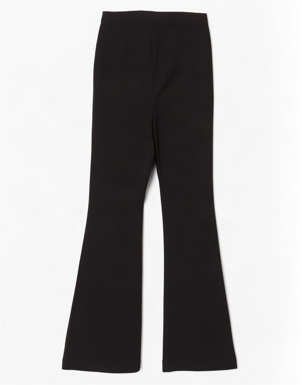 Topshop Pantalon décontracté évasé pour femme UK 10 Small W28 L32 Noir Viscose