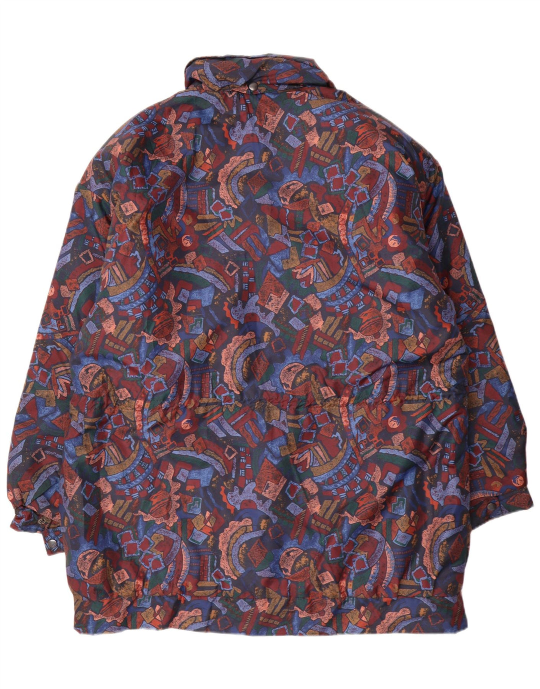 VINTAGE Femmes Coupe-Vent Manteau UK 16 Grand Multicolore Géométrique