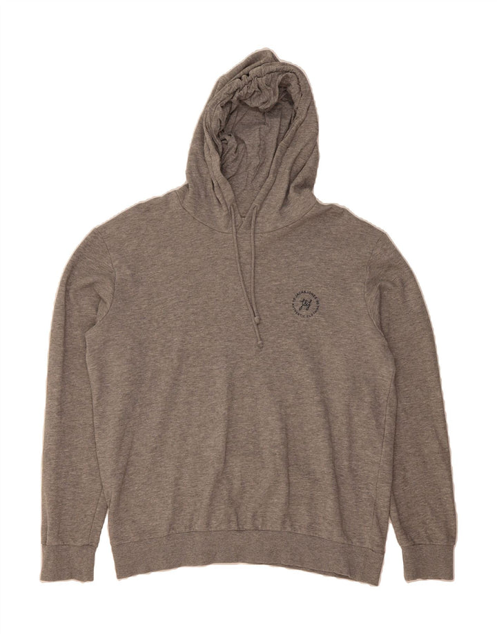 JACK & JONES Mens Hoodie Jumper Large Grey Cotton Vintage Jack & Jones and Second-Hand Jack & Jones from Messina Hembry 