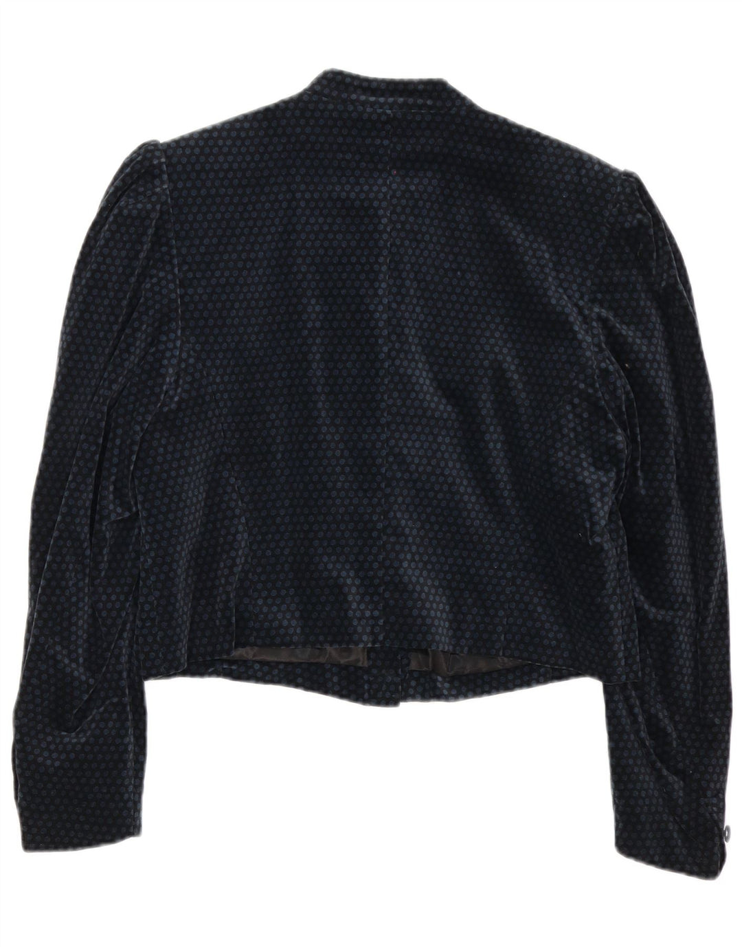 Cacharel Femmes Crop 6 Bouton Blazer Veste US 10 Grand Bleu Marine À Pois