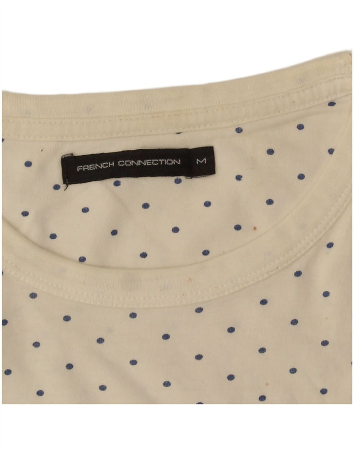 French Connection T-Shirt Top Homme Blanc cassé à pois