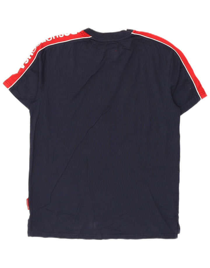 DC T-Shirt Graphique Homme Petit Bleu Marine Colorblock