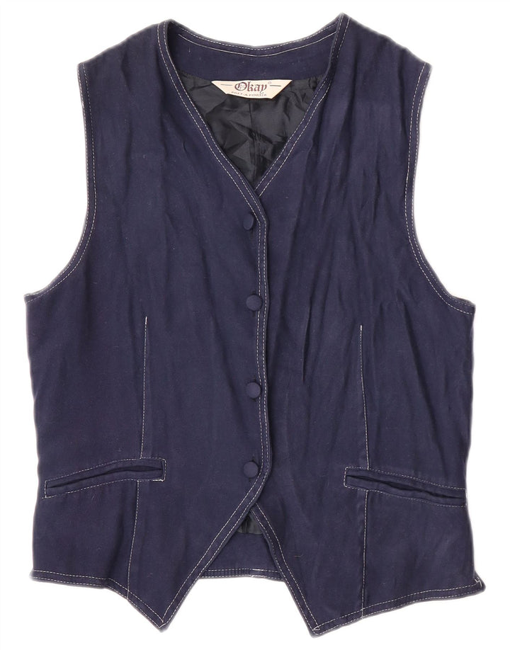 Okay Gilet Femme UK 42 Medium Bleu Marine Polyester