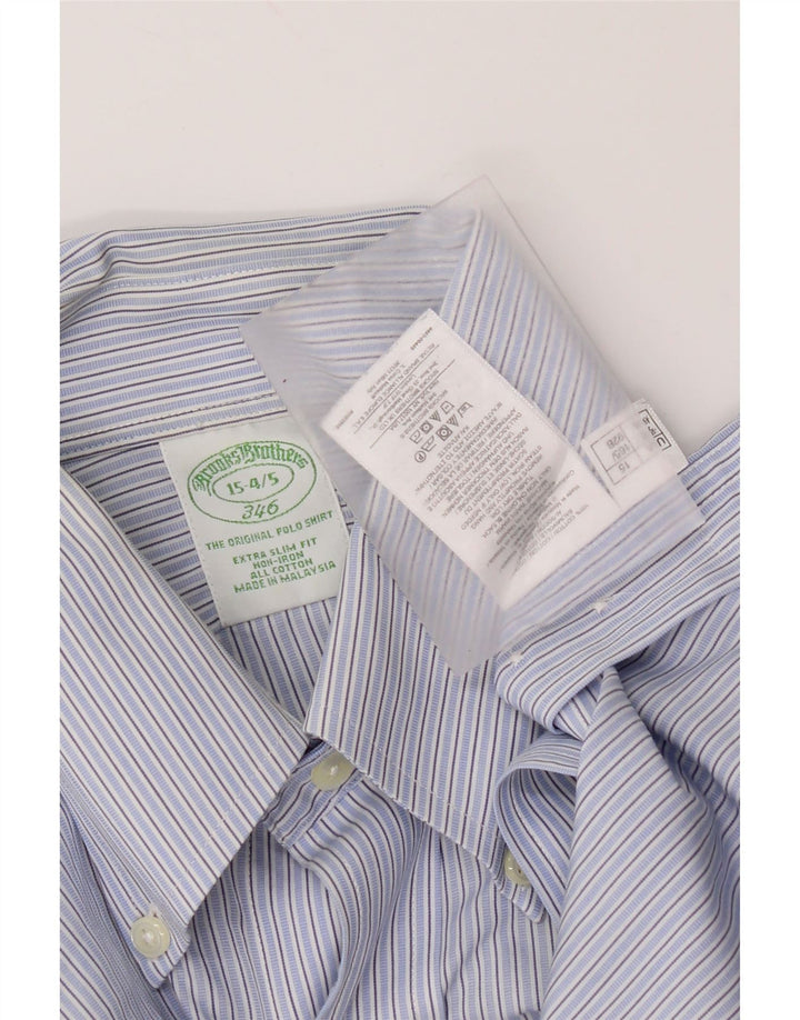 Brooks Brothers Mens 346 Chemise Taille 15 Coton rayé bleu moyen