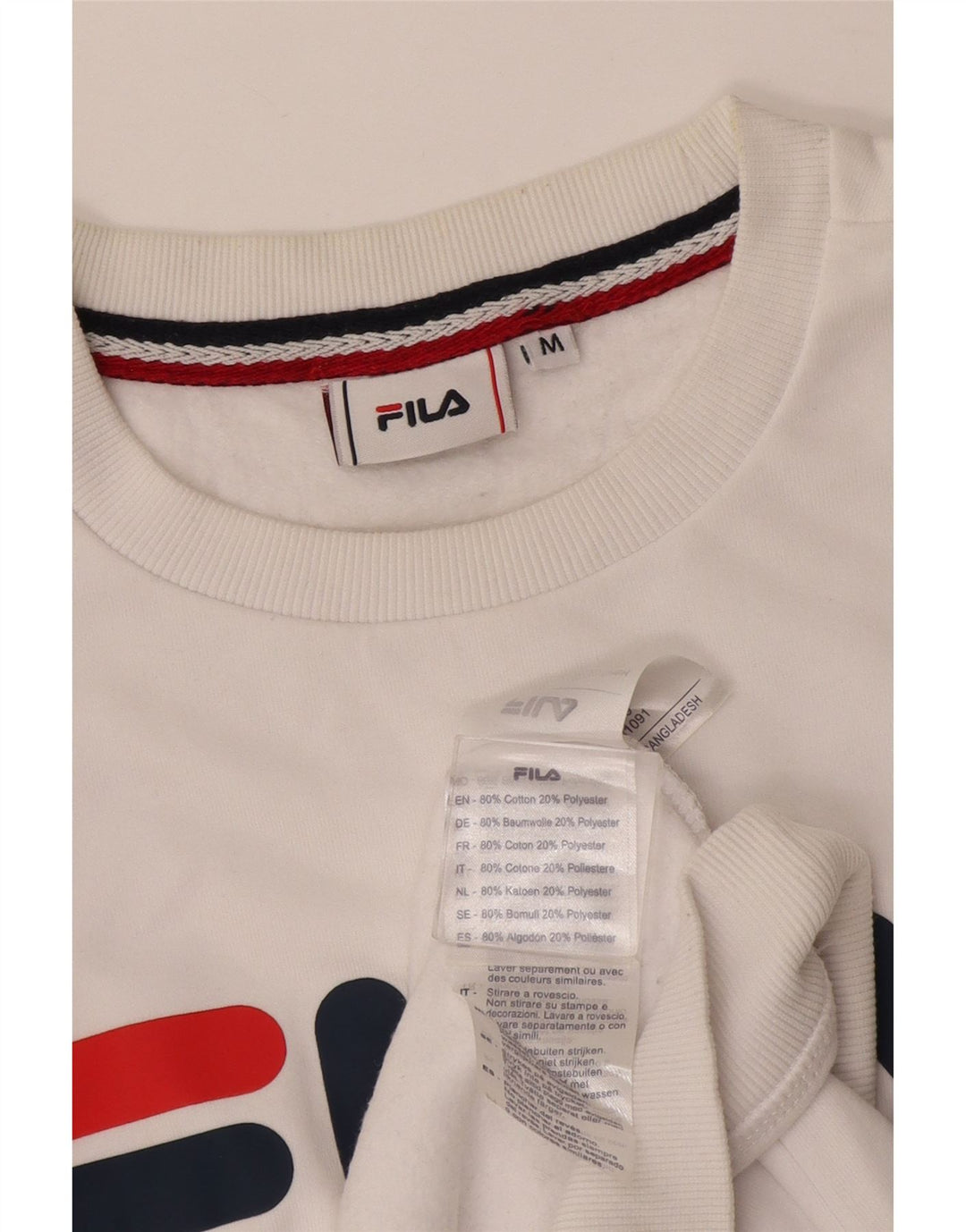 Fila Sweat-Shirt Graphique Homme Blanc Moyen Coton