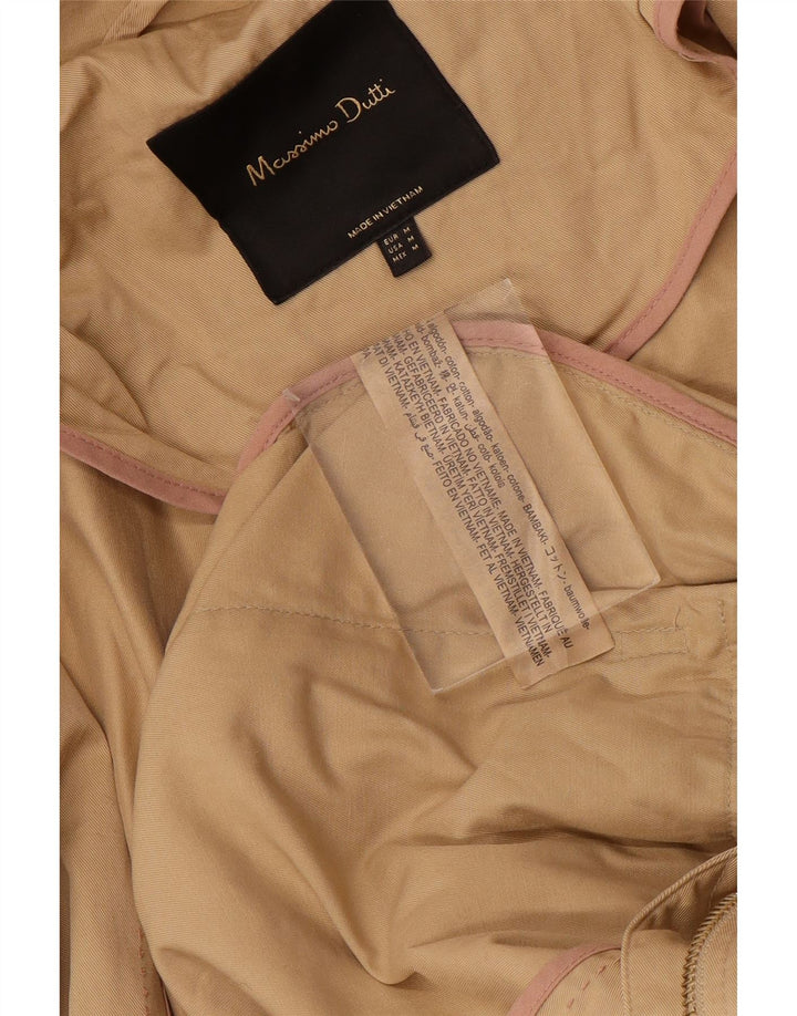 MASSIMO DUTTI Veste Parka à Capuche Femme UK 14 Coton Beige Moyen