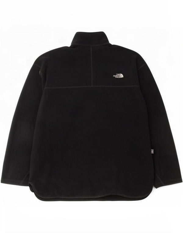 The North Face Mens Zip Neck Fleece Jumper Large Navy Blue Polyester