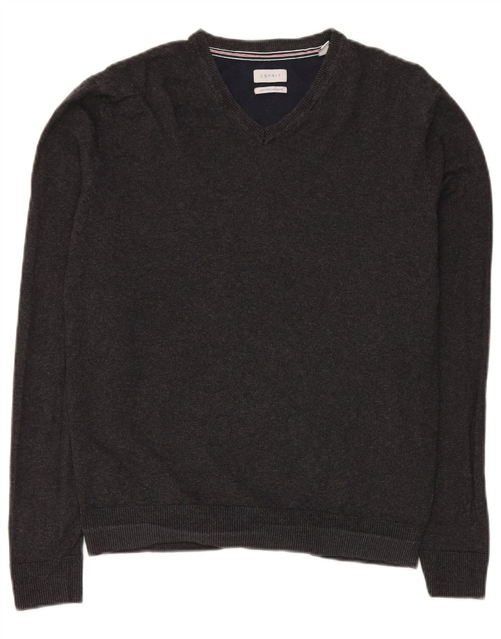 Esprit Pull col V Homme Petit Gris Coton