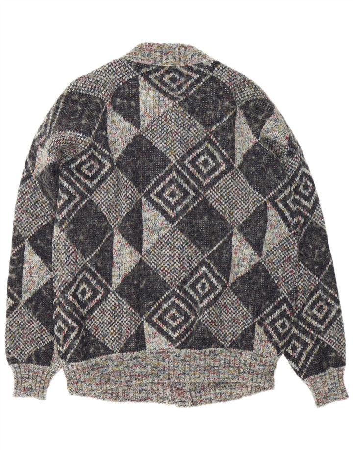 Gala Pull Cardigan Homme XL Gris Géométrique