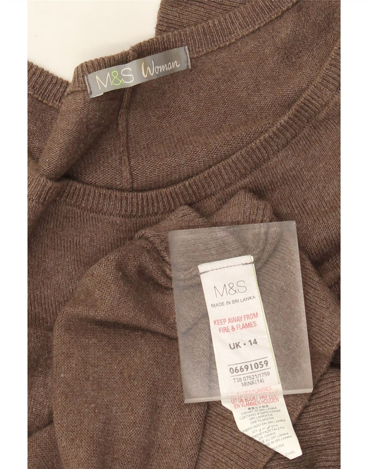 Marks & Spencer Robe pull pour femme UK 44 en coton marron moyen