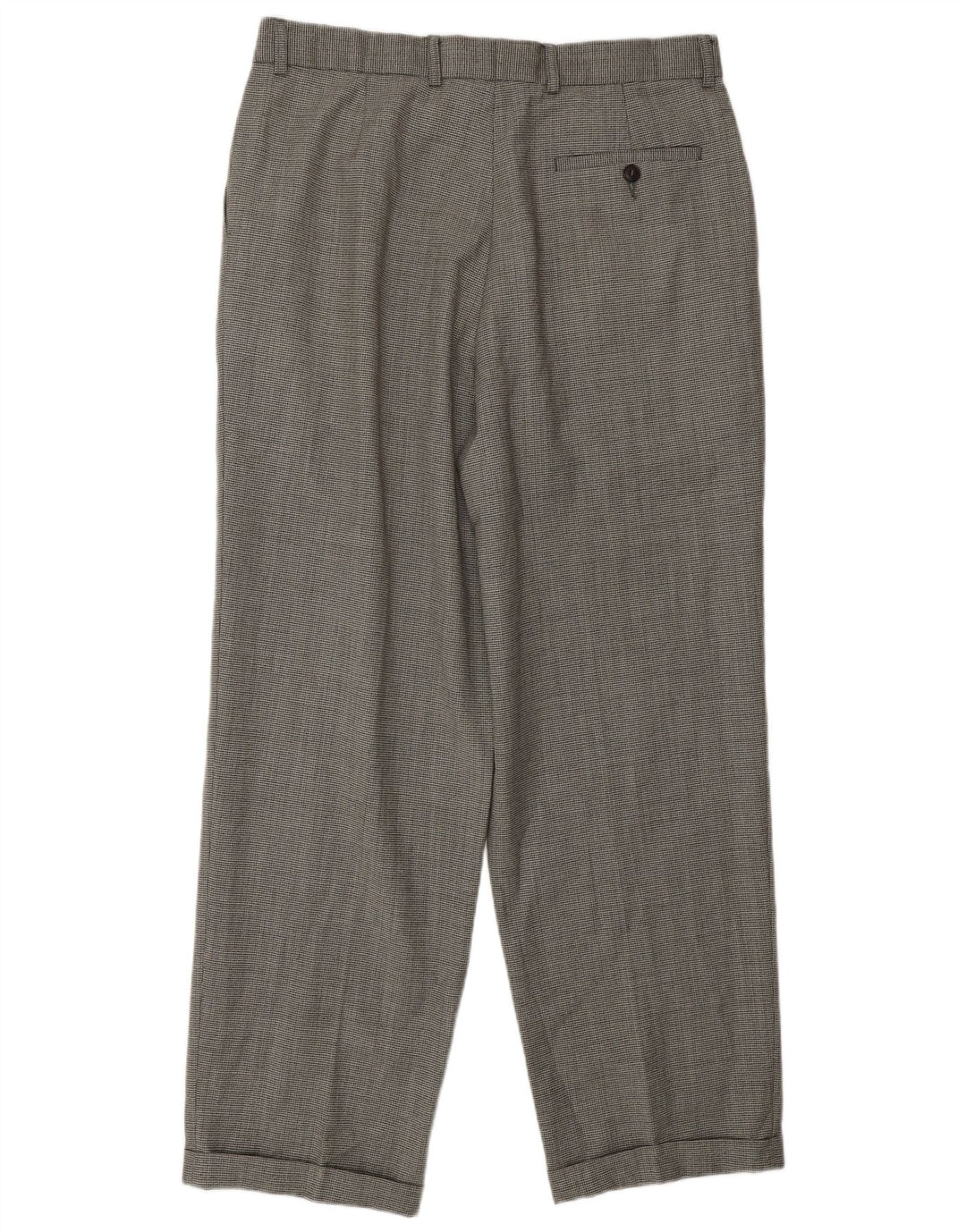 Marks & Spencer Pantalon décontracté pour homme W34 L31 en laine pied-de-poule noire