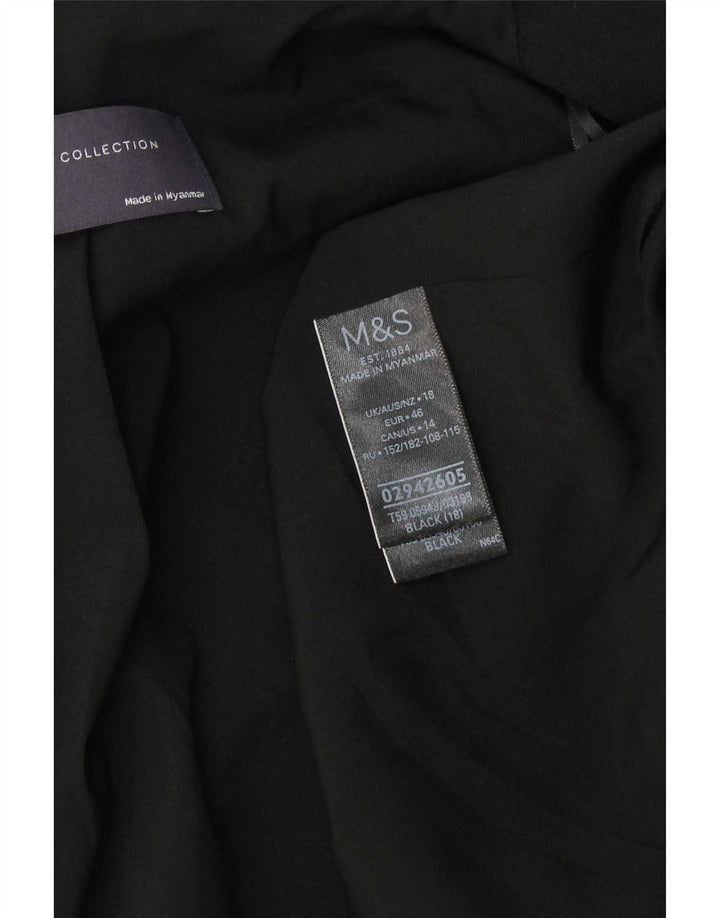 Marks & Spencer Veste blazer ouverte à manches 3/4 pour femme UK 18 XL Noir