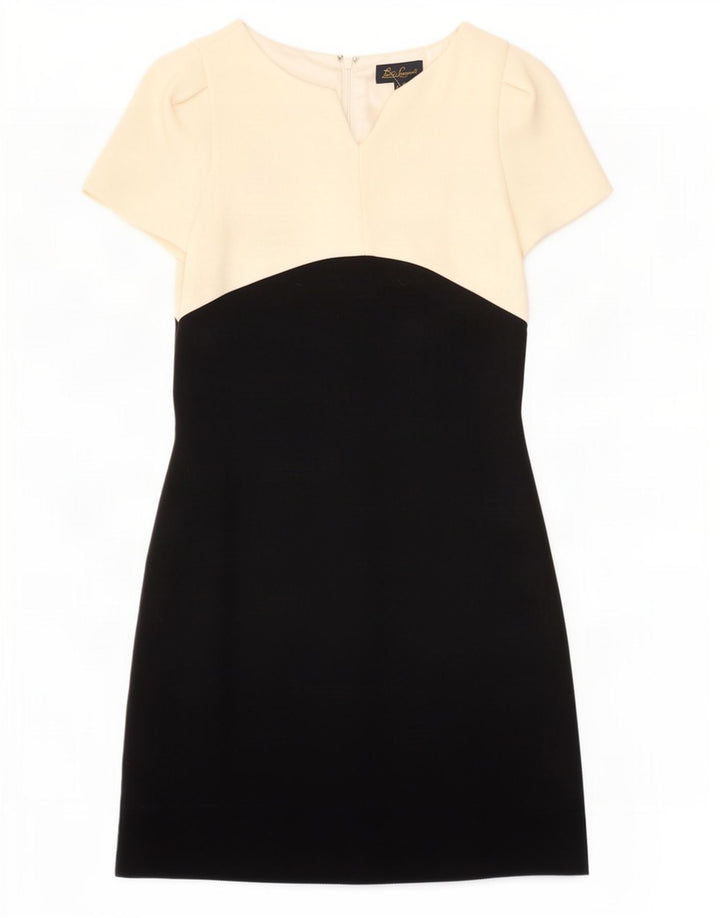 Luisa Spagnoli Femme Robe Fourreau IT 44 Laine Colorblock Blanc Moyen