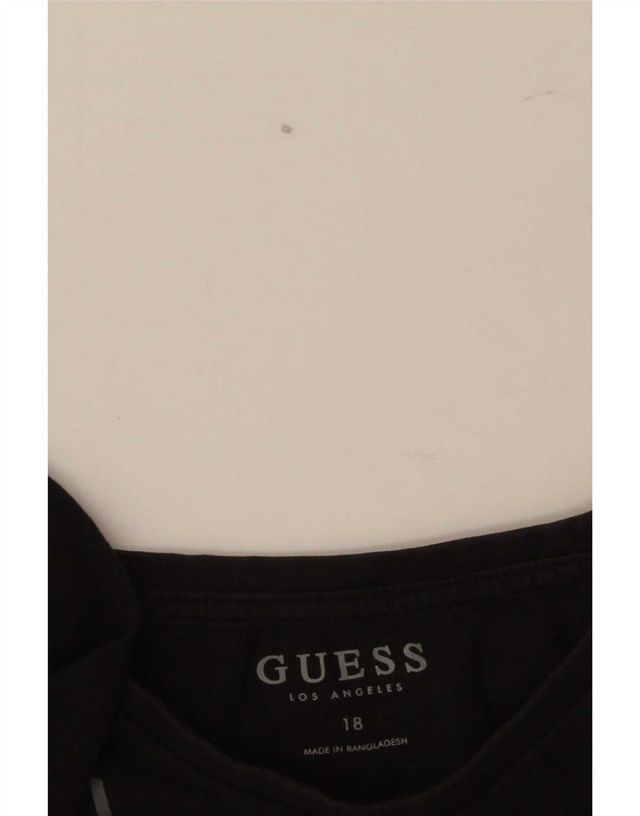 Guess Haut graphique à manches longues pour garçon 15-16 ans Noir