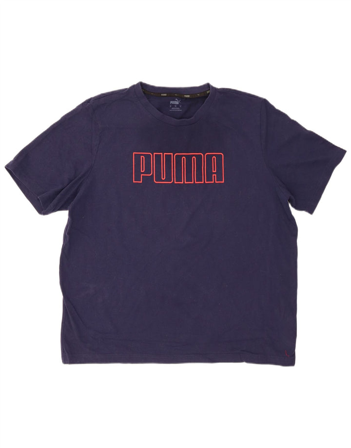 PUMA T-Shirt Graphique Homme XL Bleu Marine Coton