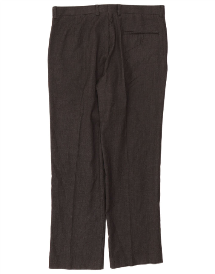 John Lewis Pantalon de costume droit pour homme W34 L29 Laine noire