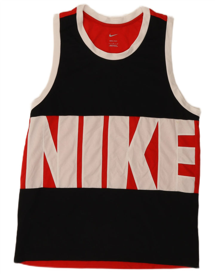 Nike Mens Graphic Débardeur Large Rouge Colourblock Polyester