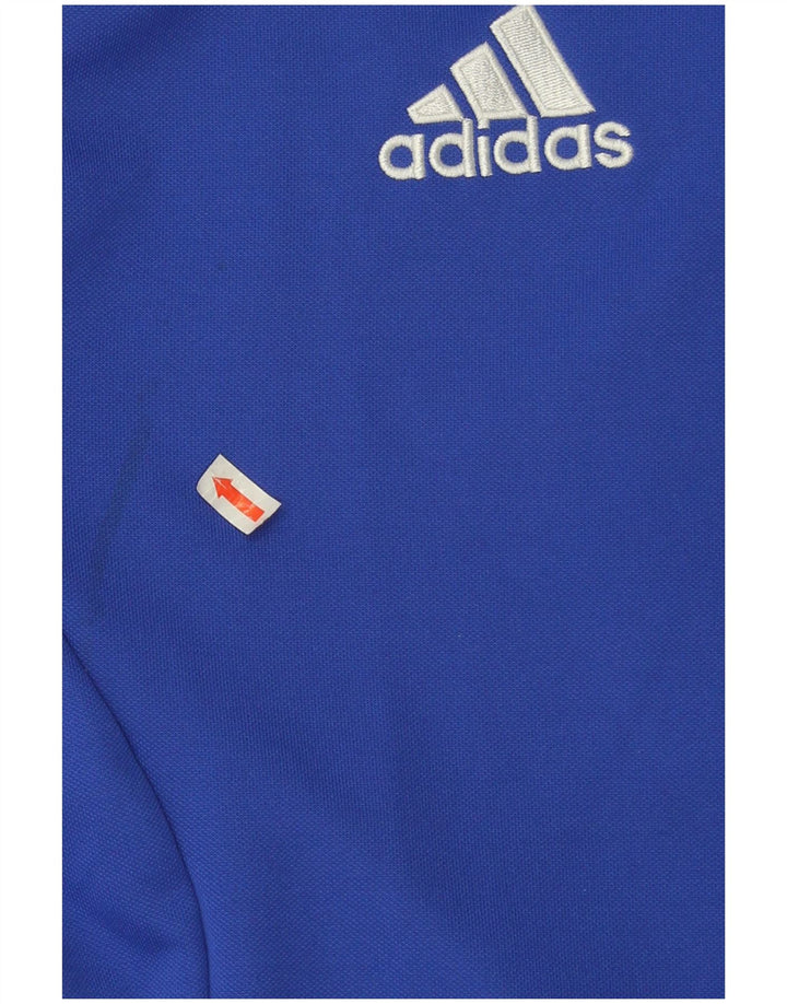 Adidas Haut de survêtement à col zippé graphique pour hommes, grand color block bleu