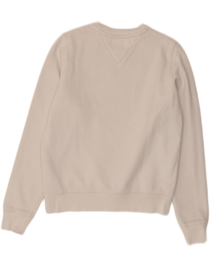 TOMMY HILFIGER Pull-over surdimensionné pour femme UK 6 XS Coton blanc
