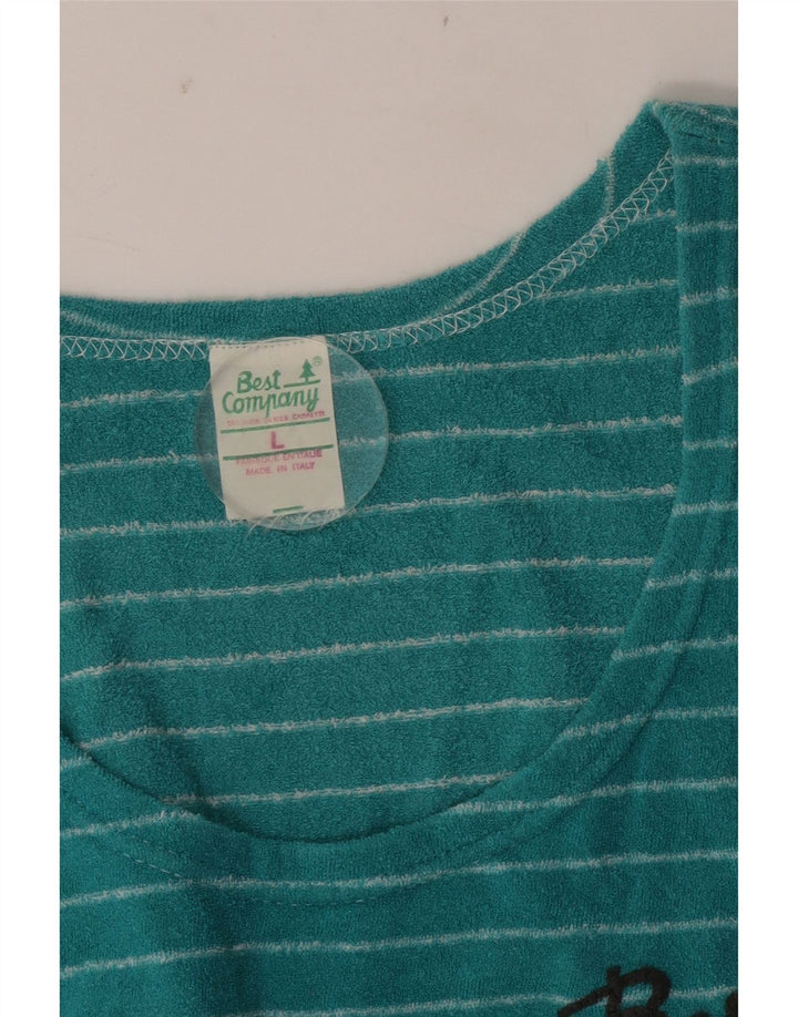 Best Company Débardeur graphique pour homme Large rayé turquoise