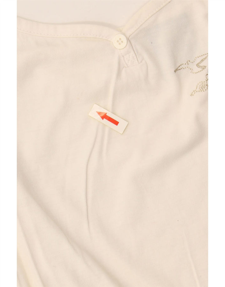 NIKE Haut court graphique pour femme UK 10/12 Blanc cassé moyen