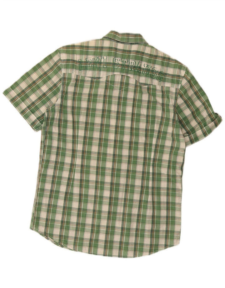 Levi's Chemise Graphique à Manches Courtes Homme Vert Carreaux Coton