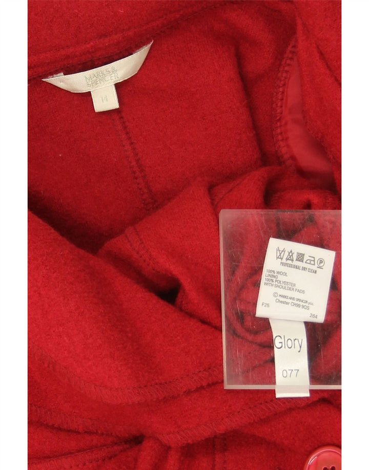 MARKS & SPENCER Womens 3 Button Blazer Jacket UK 14 Medium Red Wool Vintage Marks & Spencer and Second-Hand Marks & Spencer from Messina Hembry 